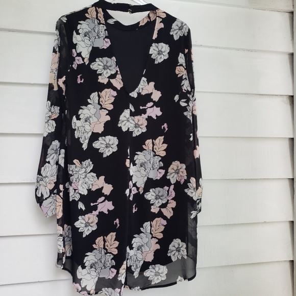 HP 🎆 9/13 ASTR Floral Print Long Sleeve Dress - Picture 5 of 6